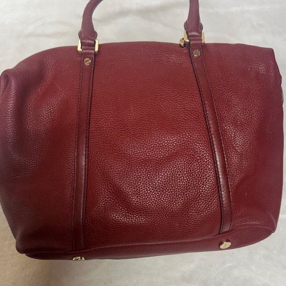 Michael Kors Burgundy pebbled Leather Satchel - Crossbody - Picture 14 of 16